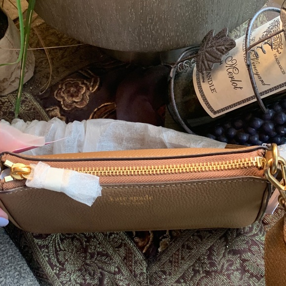 Authentic KATE SPADE DUO Leather top zip Crosby w/shearling/leather flap Crosby - Picture 7 of 16